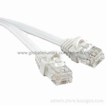 RJ12 6P4C Molded Cat3 Telephone Flat Patch Cords with UL Mark